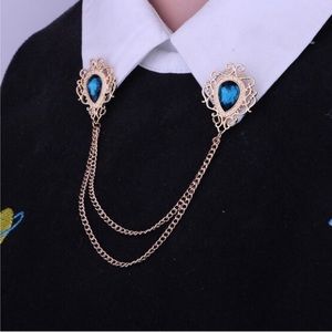 Fashion Tassel Chain Lapel Pins Shirt Suit Badge Wedding Jewelry Gifts for Men